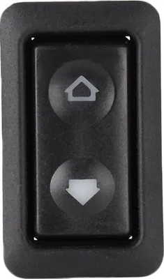 Image de Interrupteur de lève-vitre - 6 pôles, 12V/24V, universel, LED verte - Pour camion, van, voiture