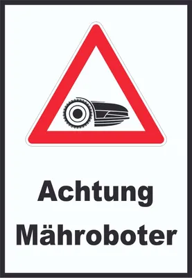 Produktbild von Achtung Mähroboter Schild A3 (297x420mm)