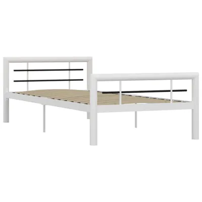 Immagine prodotto di Struttura letto in metallo bianco e nero 100 × 200 cm