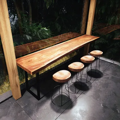 Produktbild von 360Home Gastronomiemöbel Restaurant Design Esstisch Biertisch Stehtisch Bareinrichtung Vollholz 220*60*105cm