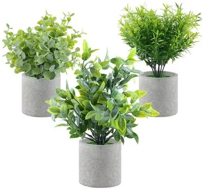 Image de Lot de 3 plantes artificielles décoratives pour le bureau ou la chambre à coucher
