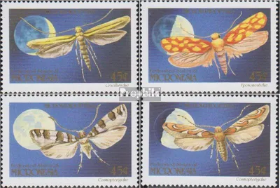 Produktbild von Briefmarken Mikronesien 1990 Mi 199-202 (kompl.Ausg.) postfrisch Nachtfalter