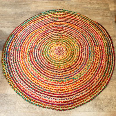 Imagen del producto de Alfombra Redonda de Yute y Algodón Reciclado - 150 cm