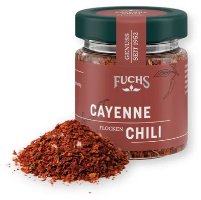 Produktbild von Cayenne Chiliflocken 35 g - Fuchs Gewürze, zum Verreiben, Chili Gewürz