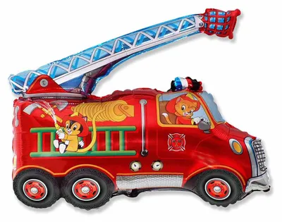 Obrázek produktu pro Foliová balónková dekorace "Hasičské auto", 60 cm - Flexmetal