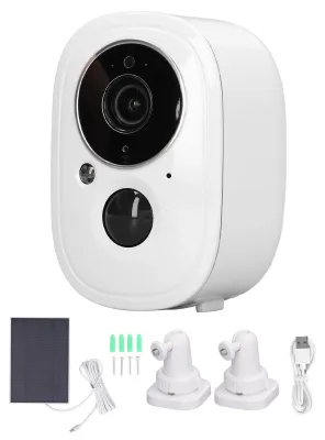 Produktbild von Drahtlose WLAN-Kamera mit 3 MP, PIR-Sensor, Nachtsicht, Zwei-Wege-Audio und Solarpanel für die Heimsicherheit