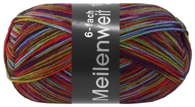 Produktbild von Lana Grossa - Meilenweit 6-fach 150g Multi 9721 helloliv hellrot violett hellblau pistazie