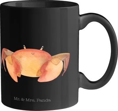 Produktbild von Mr. & Mrs. Panda Kaffeebecher Sternzeichen Krebs - Schwarz - Geschenk, Meerestier, Pott, Krabbe, Keramiktasse, Kaffeetasse, Tasse, Krebse, Meer, Becher, Geburtstag Juni