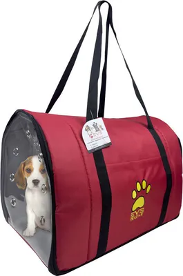 Produktbild von EVE Textile Hunde Katzen Haustier Tragetasche 47x30x30 cm Rot Umhängetasche Handtasche Atmungsaktiv Faltbar zugelassen von Fluggesellschaften