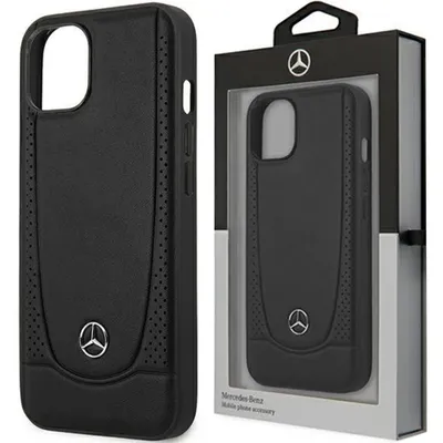 Produktbild von Handyhülle Case iPhone 15 Pro Max Mercedes Echtleder schwarz Stern Logo