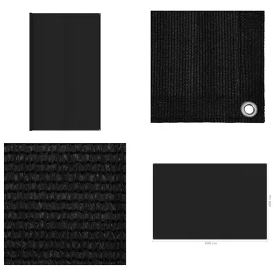 Image de vidaXL Tapis de tente 400 x 600 cm Noir - Tapis de tente - Tapis de camping