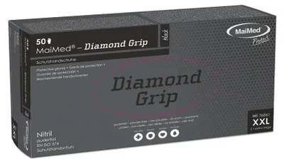 Produktbild von 10x MaiMed-Diamond Grip black Gr. XXL, unst., 50St/B | Box (50 Stück)