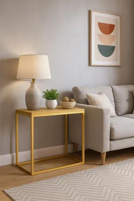 Obrázok produktu pre Toaletný stolík L kovový loft priemyselný GOLD