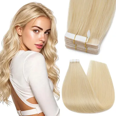 Productafbeelding van Haarverlengingen van echt haar, 10 stuks, kleur 613 (gebleekt blond), 45 cm