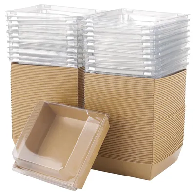 Produktbild von 100 Stück Kuchenboxen mit transparentem Deckel für Bäckereien