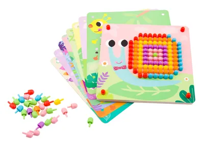 Produktbild von Tooky Toy kleines Mosaik-Steckspiel - Kinder-Spielzeug Motorik-Spielzeug Holz