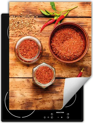 Produktbild von DarHaus Herdabdeckplatte Einteilig Küche Abdeckplatte für Glaskeramikfeld Abdeckung Induktionskochfeld Aufrollbare Matte 40x52 cm, Holz -  Chilli