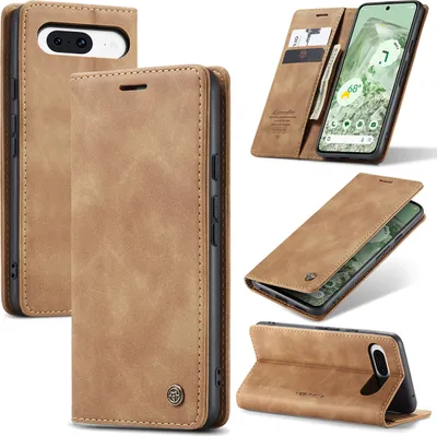 Immagine prodotto di Custodia Google Pixel 8A, Custodia retrò in Finto cuoio con funzione stand per Google Pixel 8A Marrone