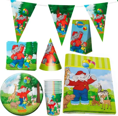 Produktbild von Benjamin Blümchen XXL-Set Partydekoration für Kinder Motto-Party 62-tlg Raumdeko