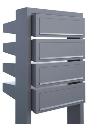 Produktbild von Briefkastenanlage Stairs for Four in Grau Metallic