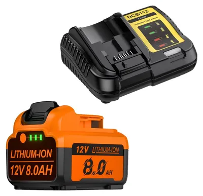 Produktbild von Batterie, 8000mAh Kapazität, kompatibel mit verschiedenen Elektrowerkzeugen, 1 Akku mit Ladegerät, 12 V