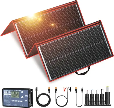 Immagine prodotto di Pannello solare portatile pieghevole, 100W di potenza, silicio monocristallino, 295W pannello solare set-a