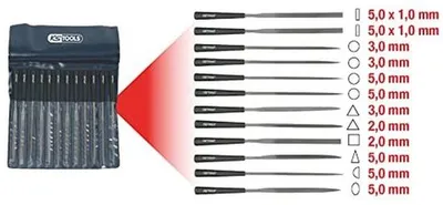 Produktbild von Famanu Feilen-Set 12-teilig mit Kunststoffgriff - Präzisionswerkzeug