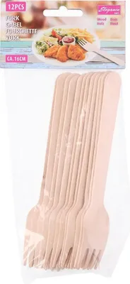 Zdjęcie produktu dla widelce 16 cm drewniane puste 12 sztuk