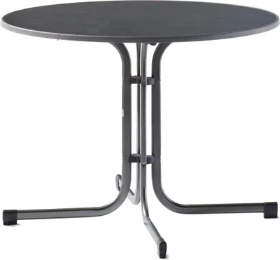 Produktbild von Tisch 236/G 100 cm grau Gestell aus Stahl in eisengrau, Tischplatte aus Mecalit®-Pro in anthrazit