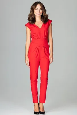 Productafbeelding van Lenitif dames jumpsuit Annandry K496, rood, maat S