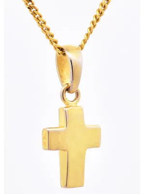 Produktbild von Anhänger Kreuz   925 Silber vergoldet mit verg. Silberkette 55 cm