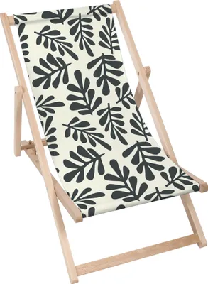 Produktbild von Dreamroots Liegestuhl klappbar Holz, bis zu 130 kg, Sonnenliege klappbar mit 3-stufiger Neigungsregulierung der Rückenlehne, Artistic Abstract Leaves