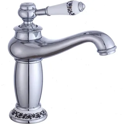 Produktbild von Badezimmer Armatur - Waschtischarmatur - Standmontage - Warm- und Kaltwasser - Einhebelmischer - Klassisches Design - Kupferkorpus mit Messingventil - Anschluss G3/8 - Silber