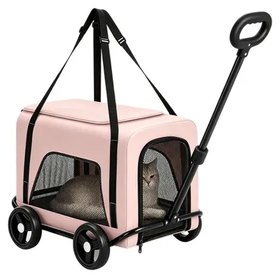 Image de Cage de transport 2-en-1, sac à dos pliable pour chiens et chats