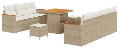 Produktbild von vidaXL Gartensofa-set 10 stk. Beige Poly-Rattan