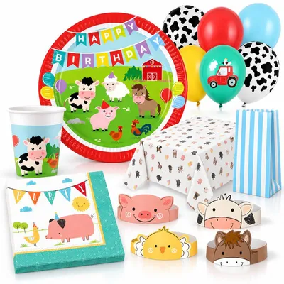 Produktbild von Partyset Bauernhof Geburtstagsdeko Kindergeburtstag Deko