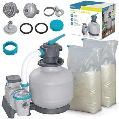 Zdjęcie produktu dla Pompa do piasku 11355 l/h + piasek 50 kg Bestway