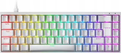 Produktbild von DURGOD HADES WHITE UK Gaming Mechanische Tastatur RGB Brown Switch