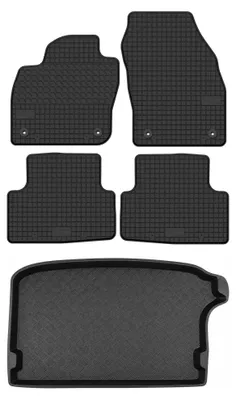 Produktbild von Gummimatten + Kofferraumwanne für Volkswagen T-Cross 2019- (SUV, oberer Ladeboden) – Schwarz, passgenau – Wielganizator