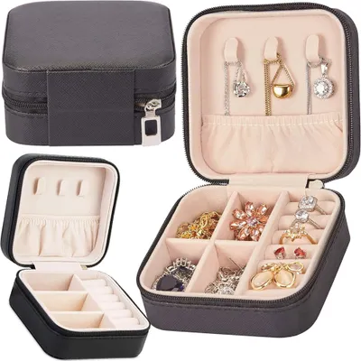 Image de Boîte à bijoux pratique zippée - noir