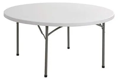 Immagine prodotto di Tavolo tondo pieghevole in acciaio e plastica Ø120xH74 cm