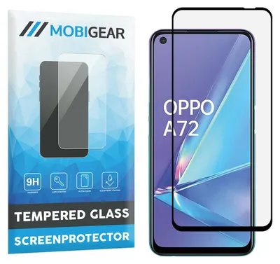 Produktbild von Mobigear Premium Displayschutz für OPPO A72, gehärtetes Panzerglas, Displayschutzfolie - Kompatibel mit Hüllen - Schwarz