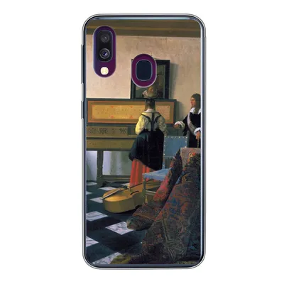 Produktbild von MuchoWow® Handyhülle Schutzhülle Hülle für Samsung Galaxy A40 Die Musikstunde - Johannes Vermeer Silikon Softcase Handy Hülle - Handy-Tasche
