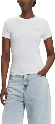 Obrázek produktu pro Tommy Hilfiger Dámské tričko Podzim Zima Bílá organická bavlna : Velikost - XS Velikost: XS