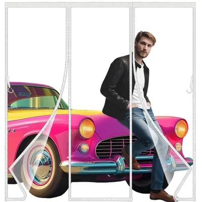 Magnetisches Fliegengitter Tür 180x220 cm, automatisch schließend, Weiß