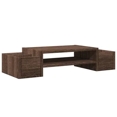 Image de Support de moniteur et rangement chêne marron bois d'ingénierie