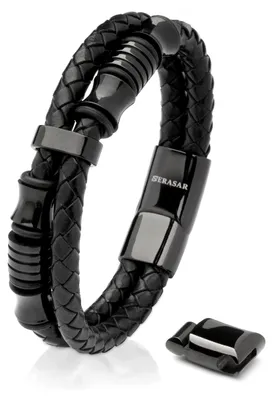 Immagine prodotto di Bracciale in pelle di alta qualità da uomo con chiusura magnetica
