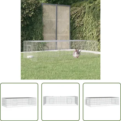 Obrázek produktu pro The Living Store Klec pro králíky 2 panely 220x110x55 cm Pozinkované železo