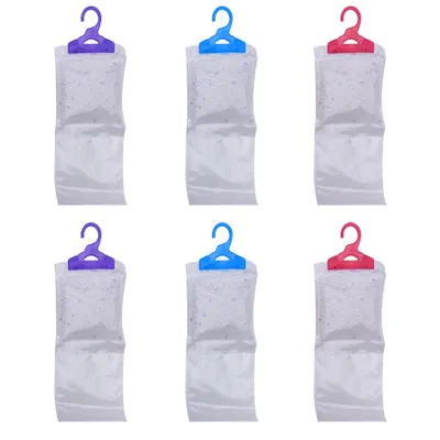 Produktbild von 6er Set Duft Luftentfeuchter zum Aufhängen 210g Granulat mit 500 ml Beutel Entfeuchter Kleiderschrank