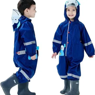Productafbeelding van Famanu Kinderregenjas - Lichtgewicht, waterdichte poncho met capuchon voor kinderen van 1 tot 8 jaar
